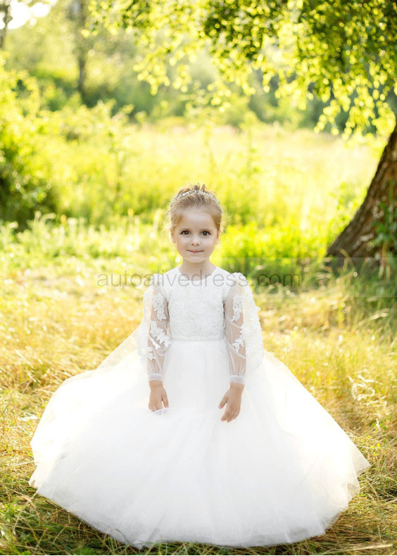 Ivory Fabulous Long Sleeves Flower Girl Dress Infant Dress